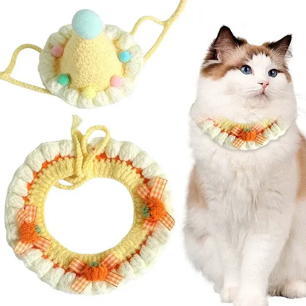 Handmade Woolen Woven Pet Collar & Hat
