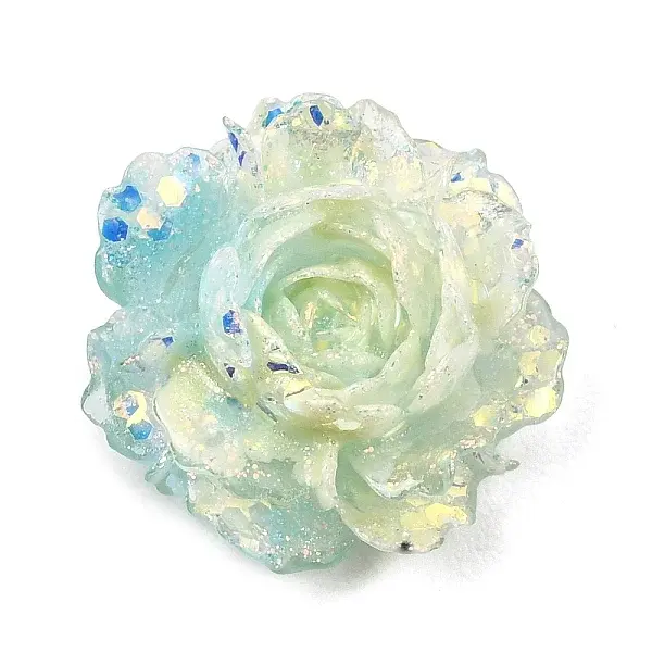 Two Tone Opaque Resin & Glitter Powder Cabochons