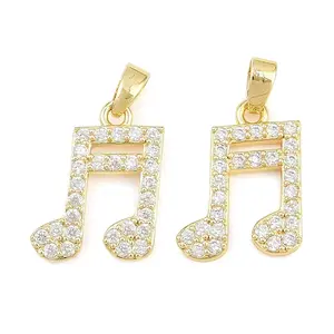Brass Micro Pave Clear Cubic Zirconia Pendants