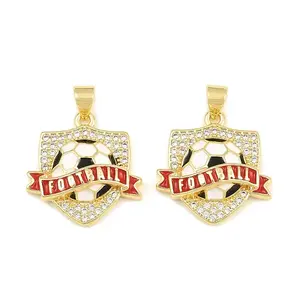 Brass Micro Pave Clear Cubic Zirconia Pendants