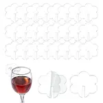 Flower Acrylic Wine Glass Charms Tag