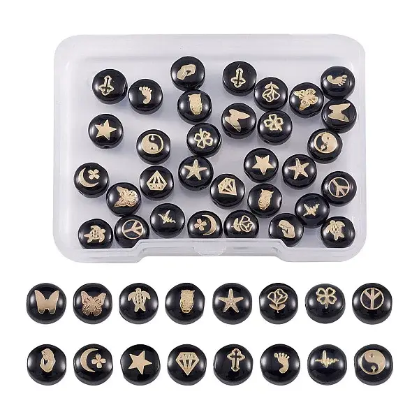 32Pcs 16 Style Handmade Lampwork Beads