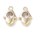 Brass Micro Pave Cubic Zirconia Charms