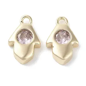 Brass Micro Pave Cubic Zirconia Charms