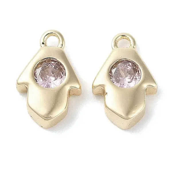 Brass Micro Pave Cubic Zirconia Charms
