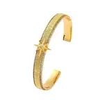 Star Rack Plating Brass Micro Pave Cubic Zirconia Cuff Bracelets for Women