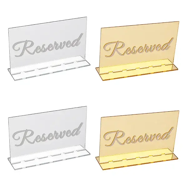 4Sets 2 Colors Acrylic Hotel Resturant Table Reservation Signs