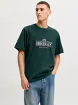 JACK & JONES Tričko 'JORFREDERIKSBERG'  smaragdová / červená / biela