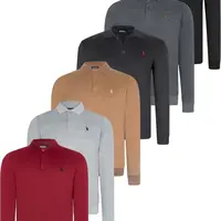 SET OF SIX V4007 DEWBERRY MEN'S SWEATSHIRT-BLACK-NAVY-ANTHRACITE-GREY-BURGUNDY-CAMEL