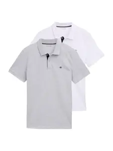 TOM TAILOR Tričko  námornícka modrá / svetlosivá / biela