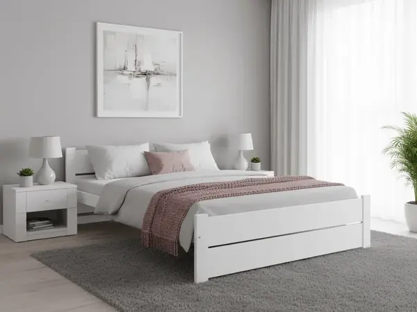 Posteľ IKAROS DOUBLE 180 x 200 cm, biela Rošt: S latkovým roštom, Matrac: Matrac COCO MAXI 20 cm