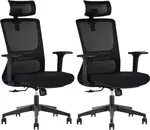 LTC 2PACK Ergonomická kancelářská židle ARTEMIS černá (2 ks)