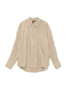 Vero Moda Curve Blúzka 'VMCMELANEY QUEENY'  béžová melírovaná