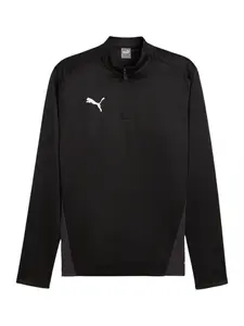 PUMA Funkčné tričko 'TeamGoal'  čierna / biela