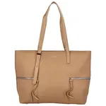 Dámský stylový koženkový shopper Soffii, světle kamelová