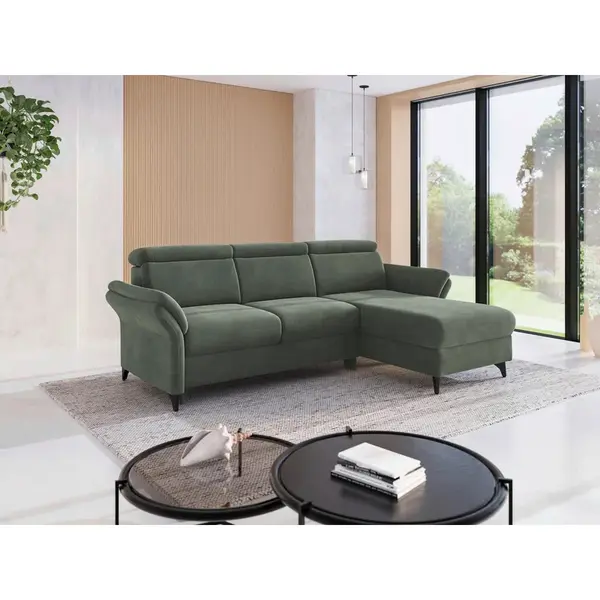 Sit & More ROHOVÁ SEDAČKA, textil, tmavě zelená