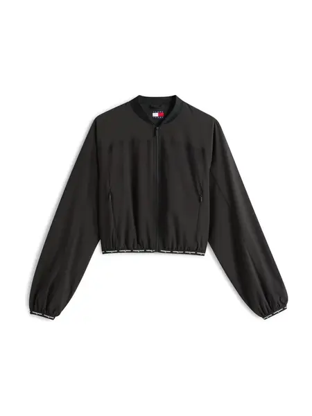 Tommy Jeans Prechodná bunda  čierna / biela