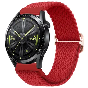 BStrap Elastic Nylon remienok na Garmin Venu 2 Plus, red
