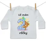 Boodyy Tričko s dlhým rukávom Už mám 2 rôčky 128 (7-8 rokov)