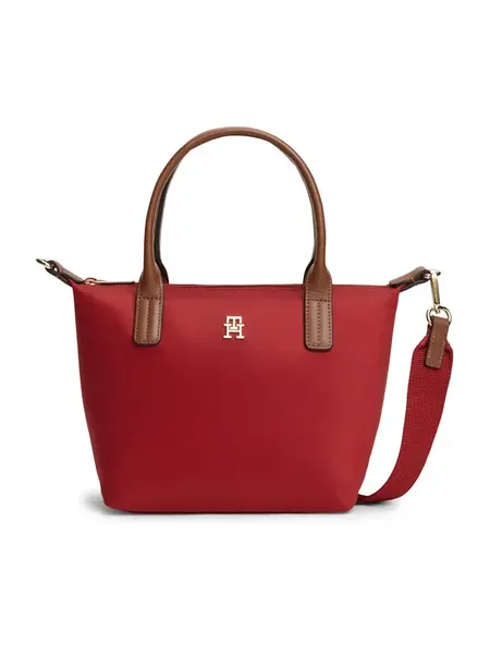 TOMMY HILFIGER Kabelka 'POPETTE'  hnedá / červená
