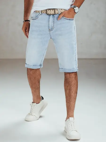 Pánské džínové kraťasy s páskem