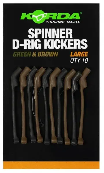 Korda rovnátka spinner d-rig kickers green/brown 10 ks - l