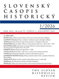 Slovenský časopis historický  1 / 2026