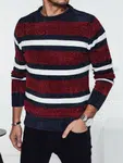 Sweter męski w paski czerwony Dstreet