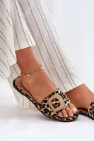 Boto Plné Dámské Pantofle S Ozdobnou Přezkou Leopard Clariola