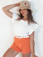 Szorty jeansowe damskie GLAMWEAR pomarańczowe Dstreet