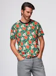 Ombre Men's full print floral pattern cotton t-shirt - black