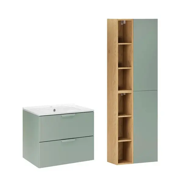 Petits-meubles KOUPELNOVÝ NÁBYTEK 61cm Oria 2er-Set Zelená