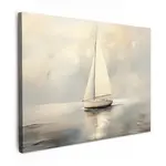 MuchoWow OBRAZ NA PLÁTNĚ Plachetnice - Moře - Oblačno 40x30 cm
