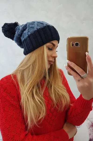 marka niezdefiniowana Milano fleecová čepice K203 denim+blue