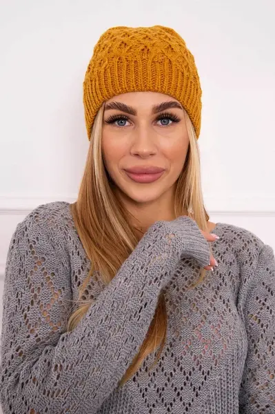 Kesi Fleecová čepice Roma K224 hořčicová