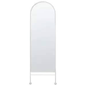 Beliani NÁSTĚNNÉ ZRCADLO Kov bílé 45/145 cm Jarnages