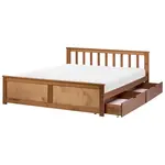 Beliani POSTEL s 2 zásuvkami 120/200 cm Borovicové dřevo Hnědá Olendon