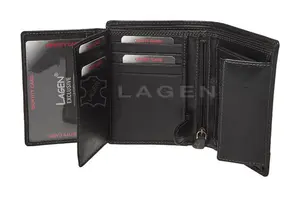 Pánská kožená peněženka Lagen V-26/T Black