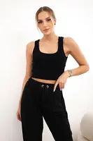 Set top+kalhoty černé