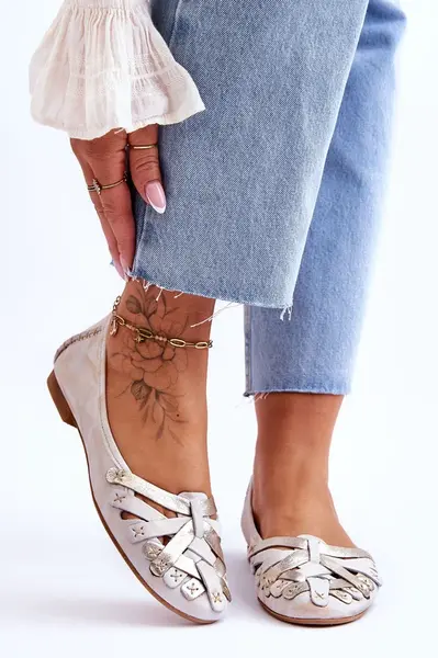 Dámské Kožené Baleríny Maciejka