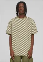 Pánské tričko Oversized Check khaki