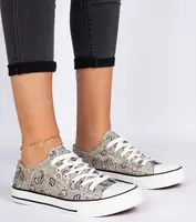 Gemre Brown women's canvas sneakers in Aztec style Kalusa