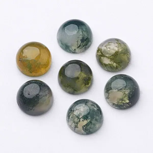 Natural Moss Agate Cabochons