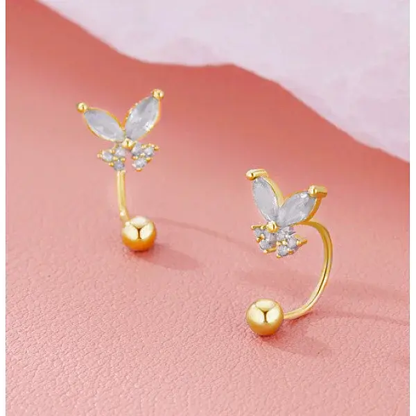 Brass Pave Cubic Zirconia Cartilage Earrings