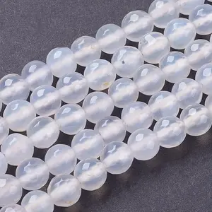 Natural White Agate Beads Strands