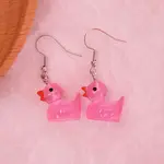 Duck Iron Resin Dangle Earrings