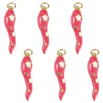 6Pcs Brass Enamel Pendants