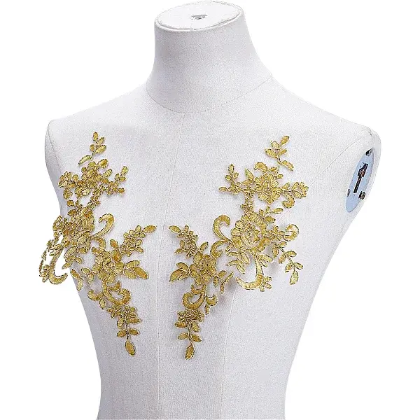 Polyester Metallic Embroidery Lace Appliques