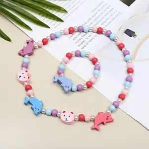 Plastic & Wood Beaded Necklaces & Beaded Bracelets Sets