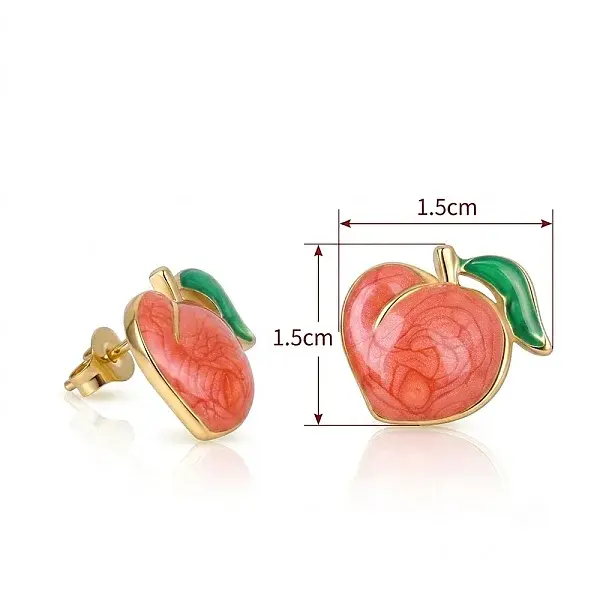 304 Stainless Steel Enamel Stud Earrings